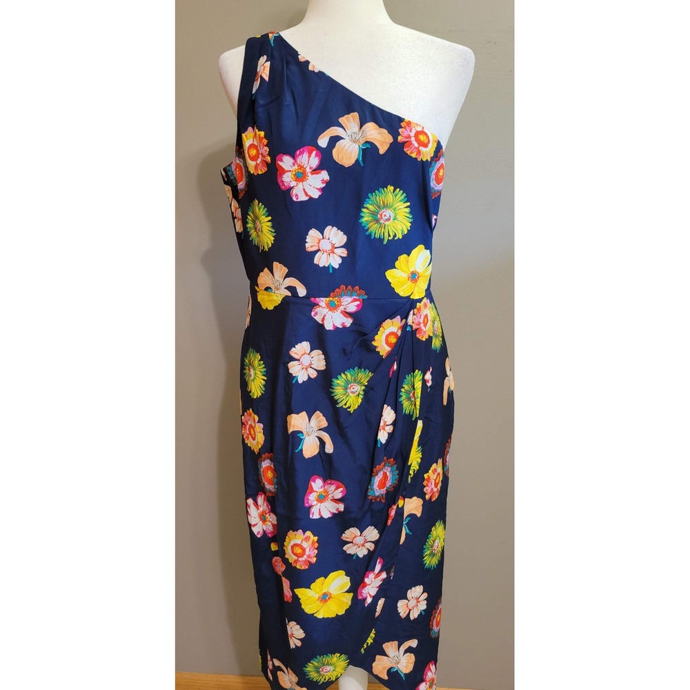 J. Crew Silk One-Shoulder Floral Dress
